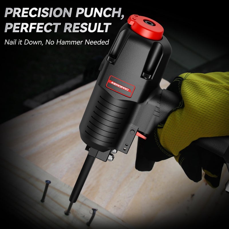 AeroPro 700V Professional Grade Heavy Duty Pneumatic Punch Nailer/Nail Remover with Extra Driver and Bumper, Long Nail Nose, 2-3/4â€ 6mm Diameter for 1-4 Inch Nails, 9-16 Gauge - Image 5